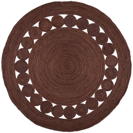 Safavieh 3 x 3 ft. Natural Fiber Round Rustic Rug - Brown NF364T-3R